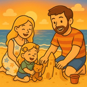 Weekendje zandkastelen bouwen met mama en papa